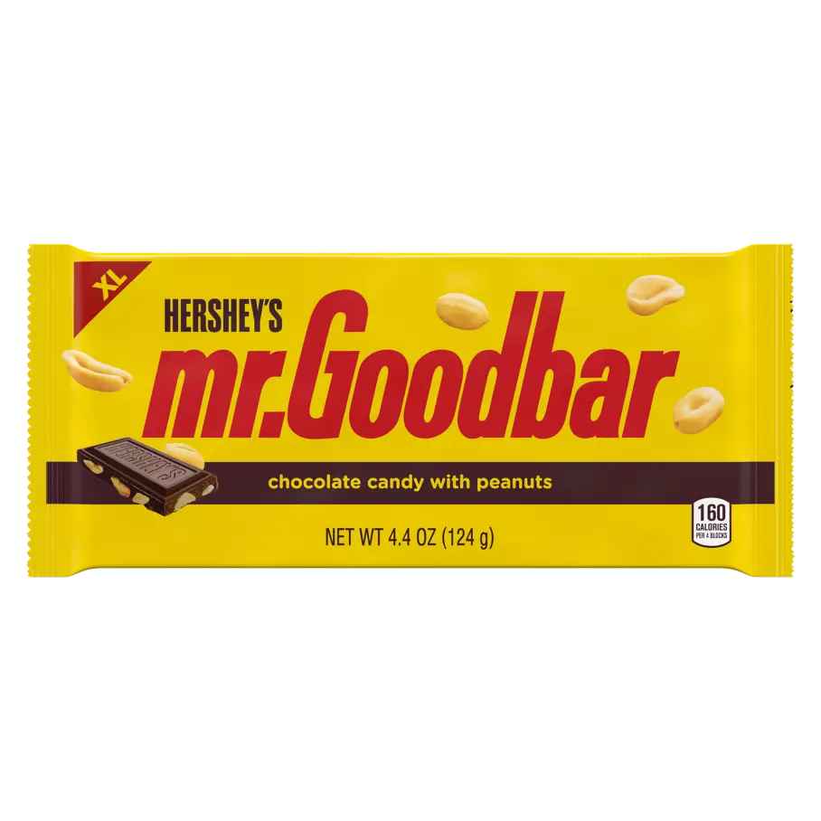 HERSHEY'S MR. GOODBAR Milk Chocolate with Peanuts XL Candy Bar, 4.4 oz - Front of Package