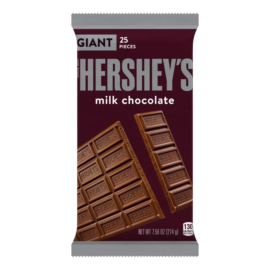 HERSHEY'S Milk Chocolate Giant Candy Bar, 7.56 oz - Front of Package