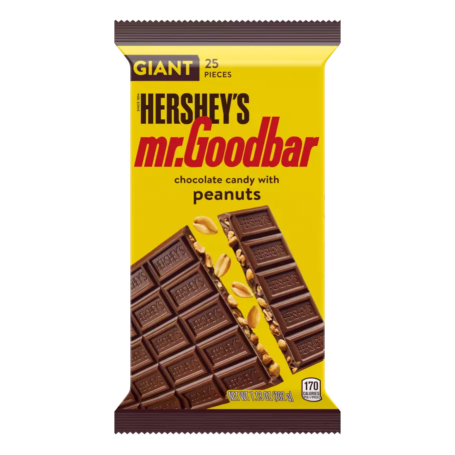 HERSHEY'S MR. GOODBAR Chocolate with Peanuts Giant Candy Bar, 7.13 oz - Front of Package