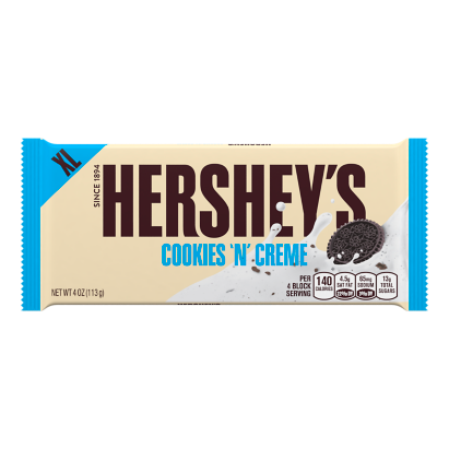 HERSHEY S COOKIES N CREME XL Candy Bar 4 oz