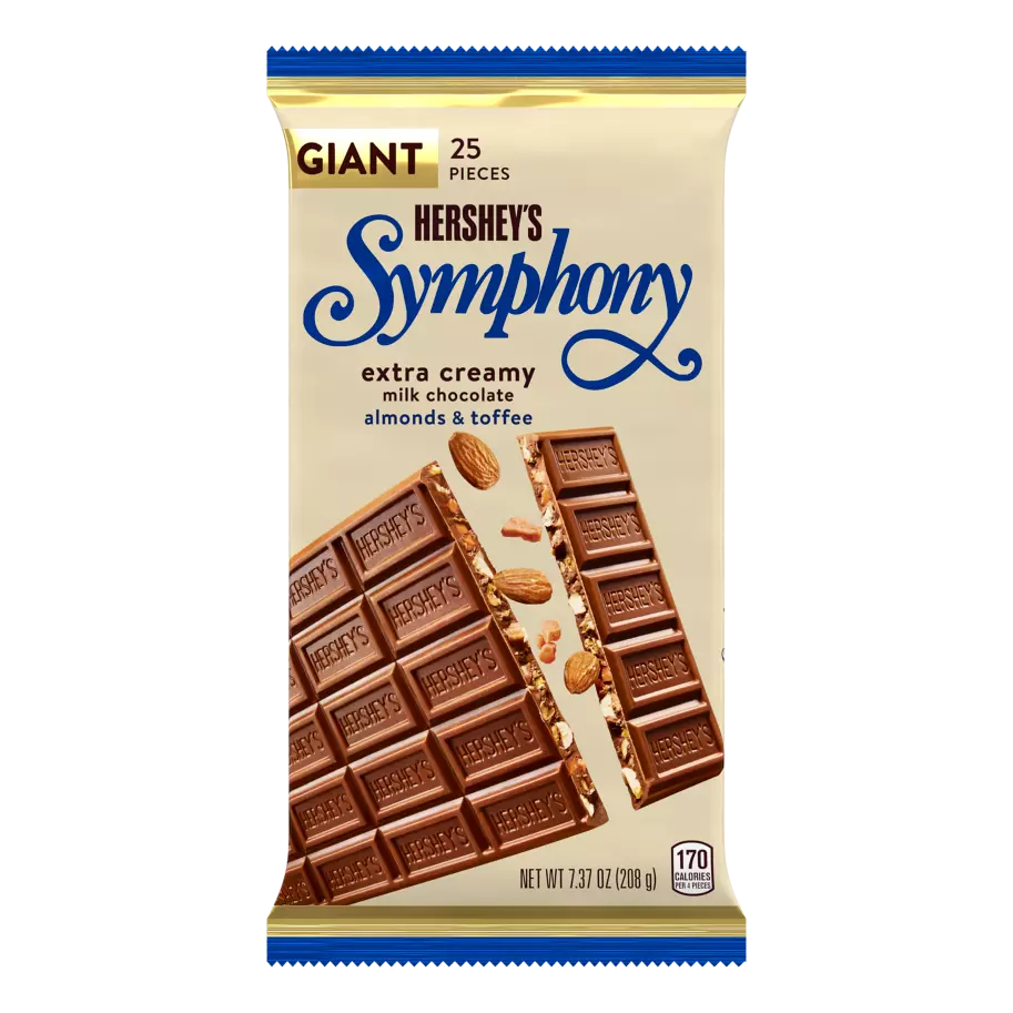 SYMPHONY Milk Chocolate with Almonds Toffee Giant Candy Bar 7.37 oz