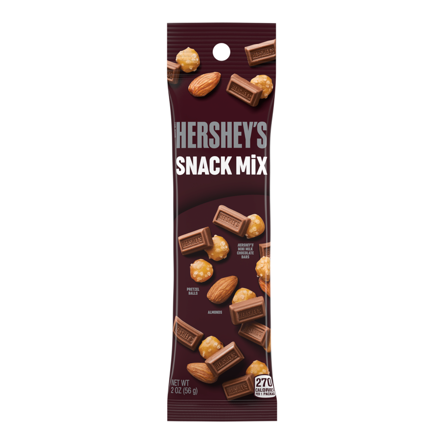 HERSHEY'S Milk Chocolate Snack Mix, 2 oz tube - Front of Package