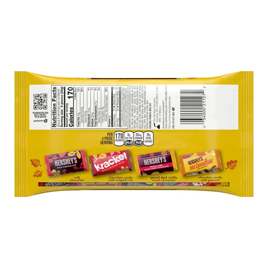 HERSHEY'S Fall Harvest Miniatures Assortment, 9.9 oz bag - Back of Package