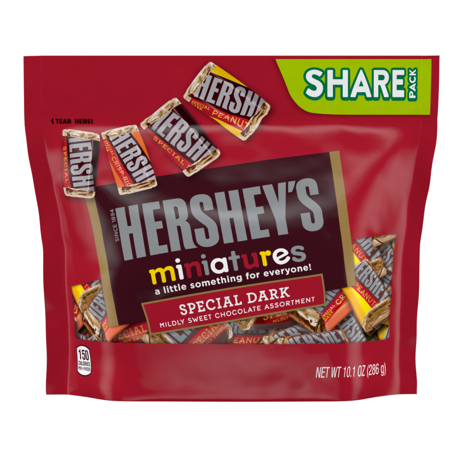 HERSHEY'S SPECIAL DARK Miniatures Dark Chocolate Assortment, 10.1 oz pack - Front of Package