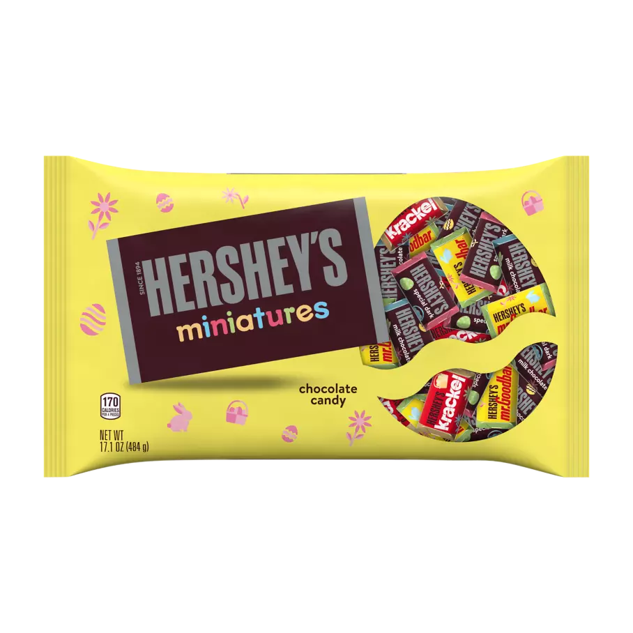 HERSHEY'S Easter Miniatures Assortment, 17.1 oz bag - Front of Package