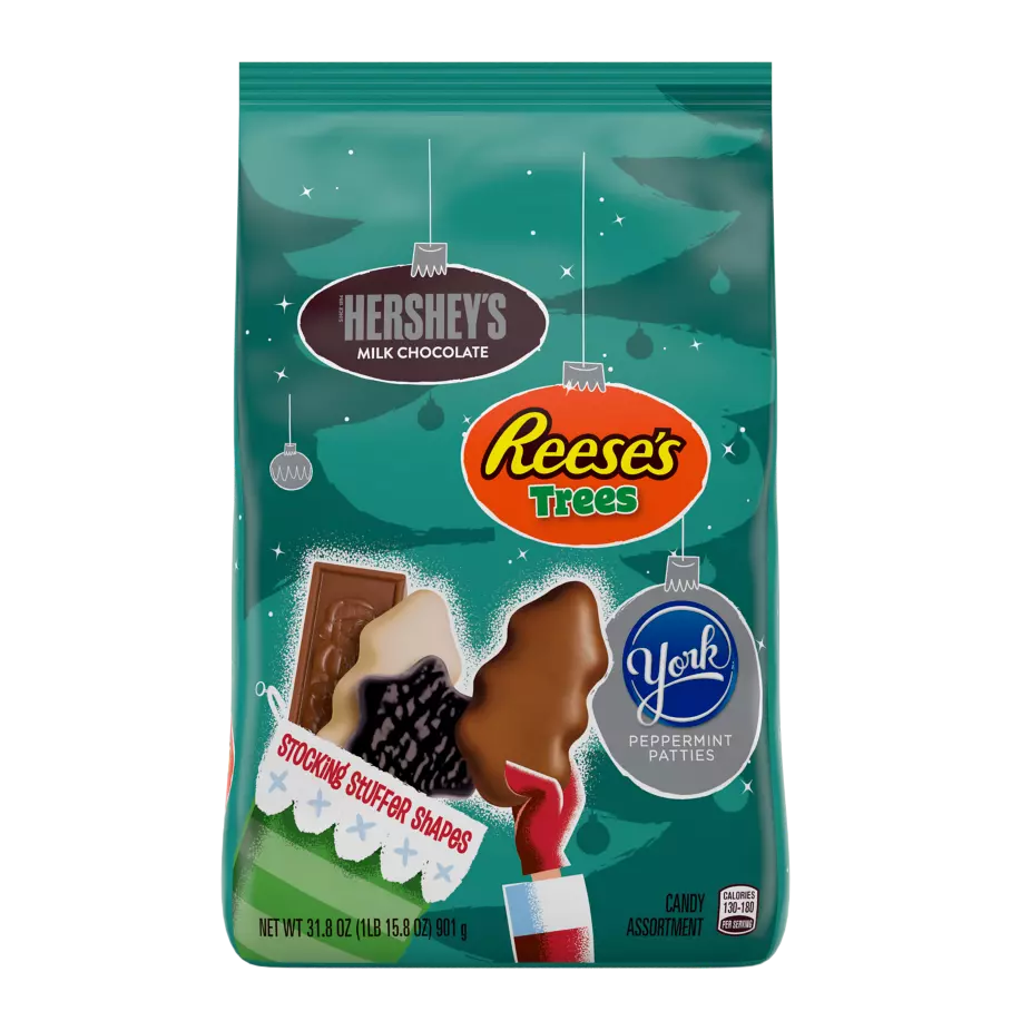 Hershey Stocking Stuffer Shapes Assortment, 31.8 oz bag - Front of Package