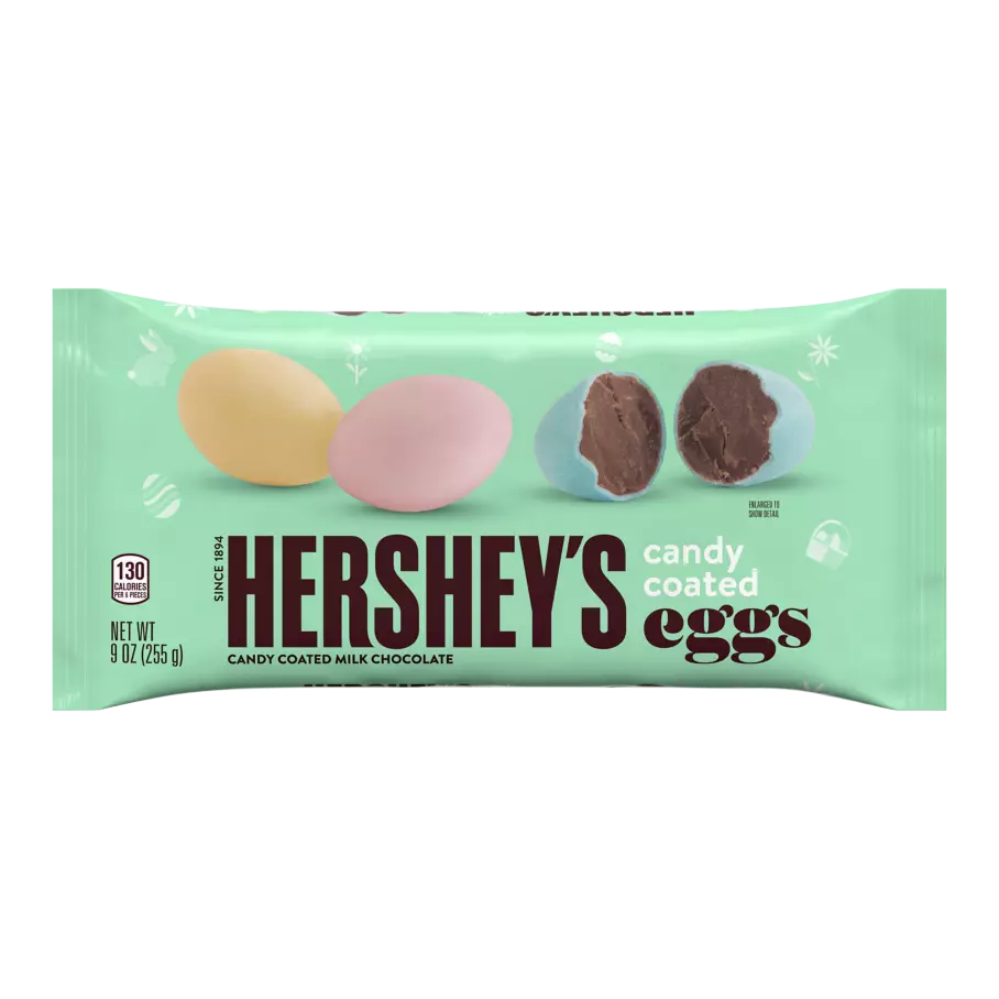 HERSHEY'S Easter Candy Coated Milk Chocolate Eggs, 9 oz bag - Front of Package