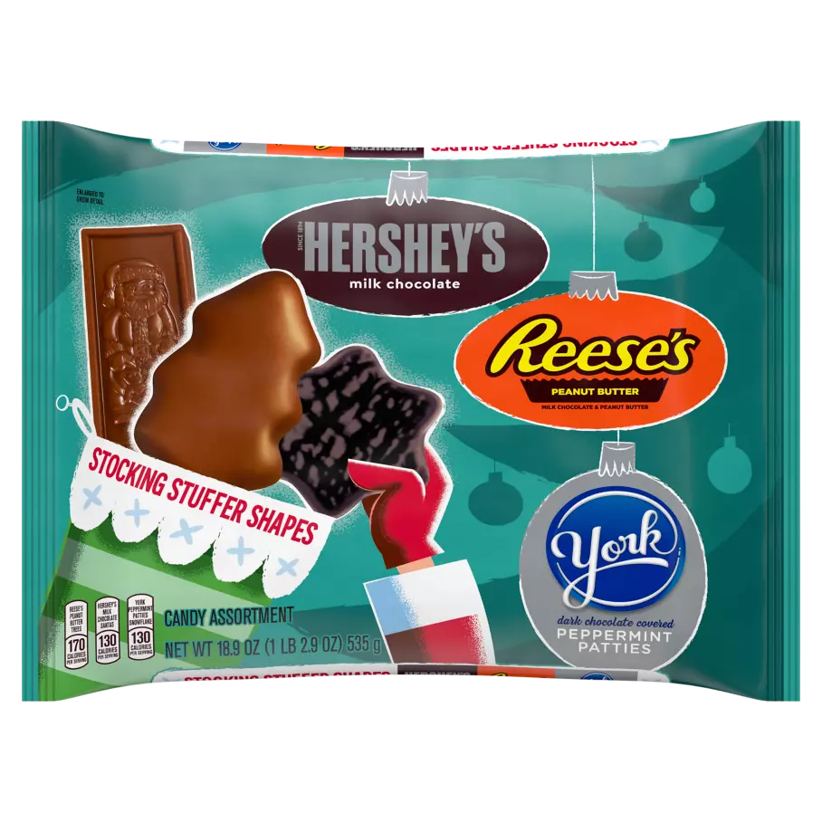 Hershey Stocking Stuffer Shapes Assortment, 18.9 oz bag - Front of Package
