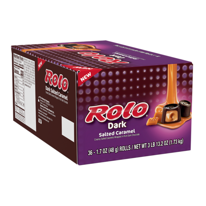 ROLO® Dark Salted Caramel in Rich Dark Chocolate Candy, 1.7 oz roll, 36