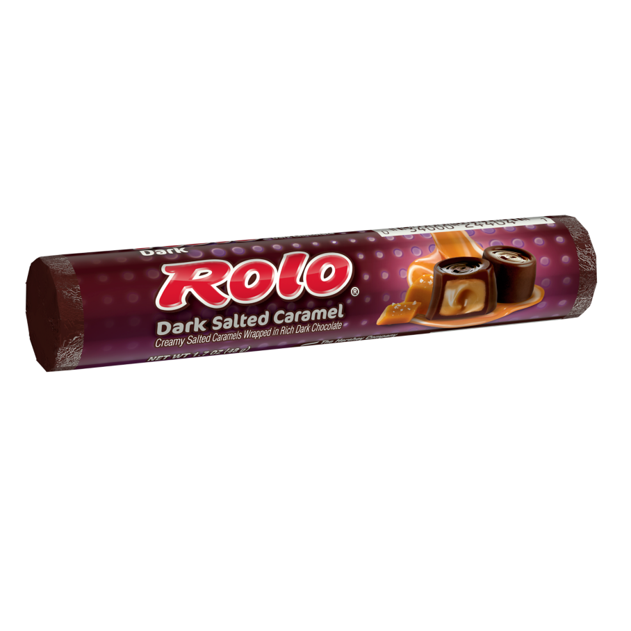 ROLO® Dark Salted Caramel in Rich Dark Chocolate Candy, 1.7 oz roll, 36 count box - Out of Package