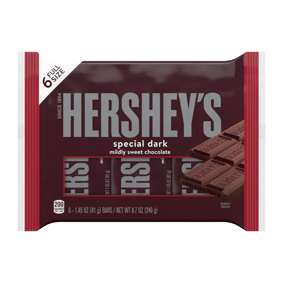 HERSHEY'S SPECIAL DARK Mildly Sweet Chocolate Candy Bars, 8.7 oz, 6 pack