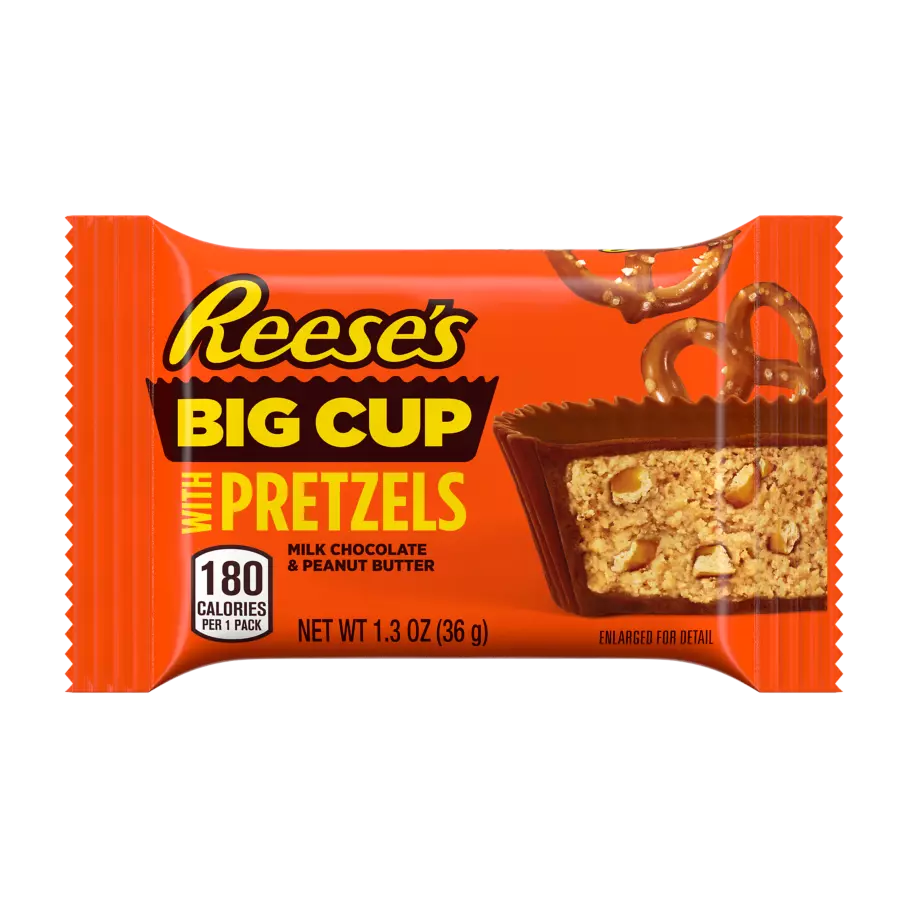 REESE'S Big Cup with Pretzels Peanut Butter Cup, 1.3 oz - Front of Package