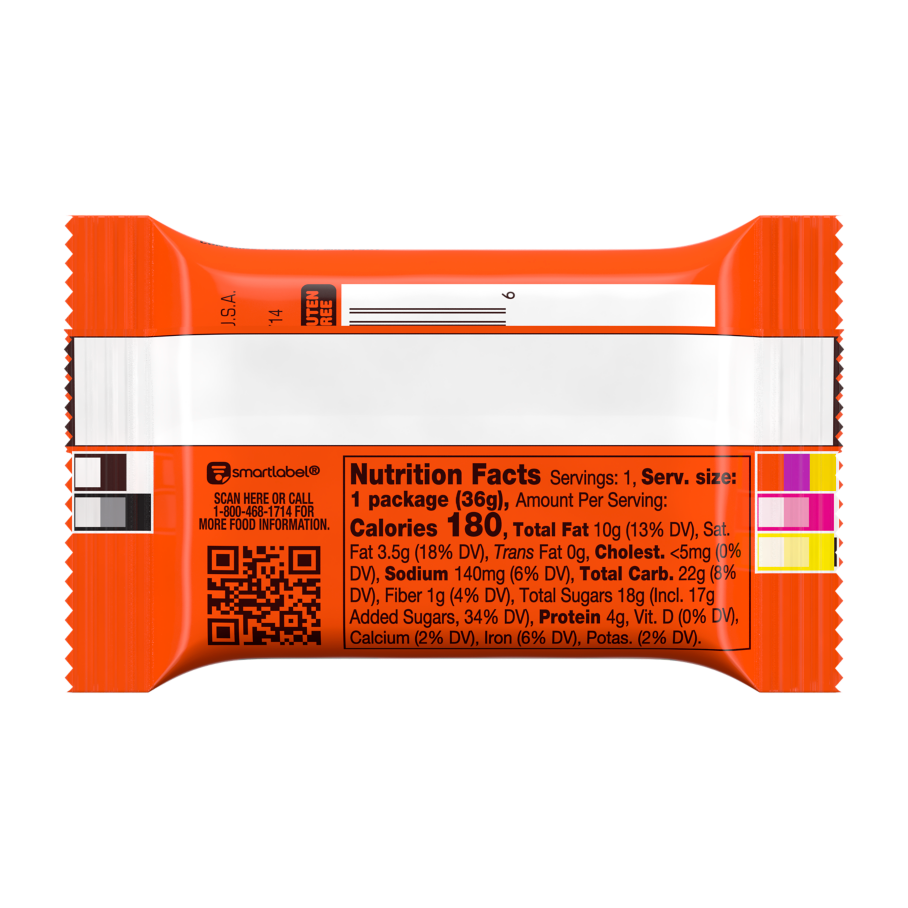 REESE'S Big Cup with Pretzels Peanut Butter Cup, 1.3 oz - Back of Package