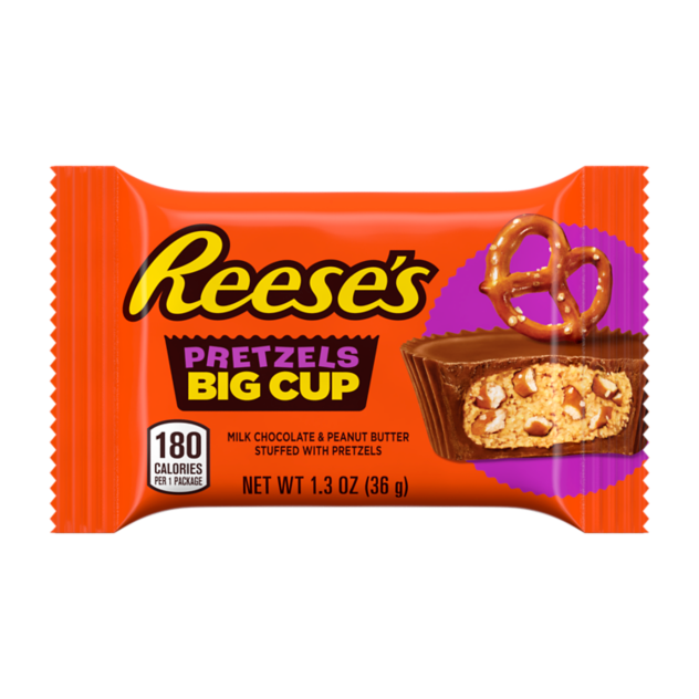 REESE'S Big Cup with Pretzels Peanut Butter Cup, 1.3 oz - Front of Package