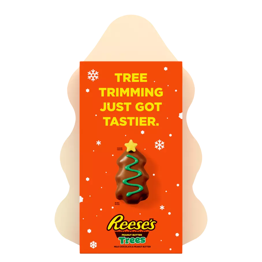 REESE'S Milk Chocolate Peanut Butter Snack Size Trees, 28.8 oz gift box - Back of Package