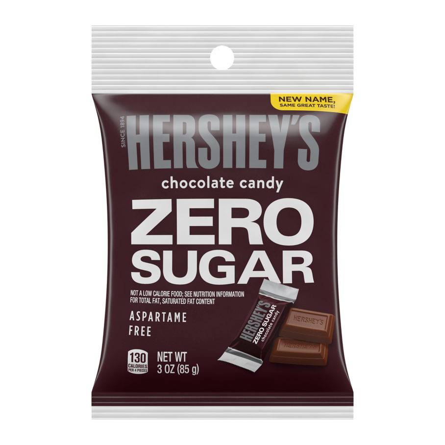 HERSHEY'S Zero Sugar Chocolate Candy Bars, 3 oz bag