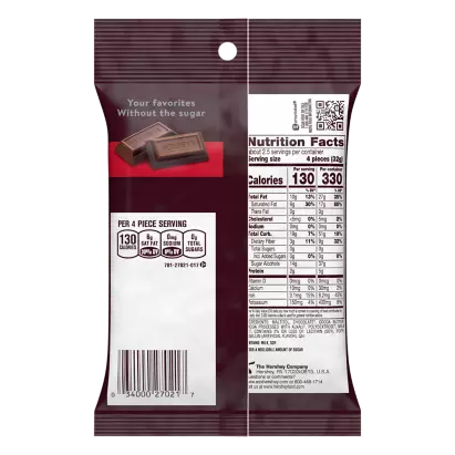 HERSHEY S SPECIAL DARK Zero Sugar Chocolate Candy Bar 3 oz bag