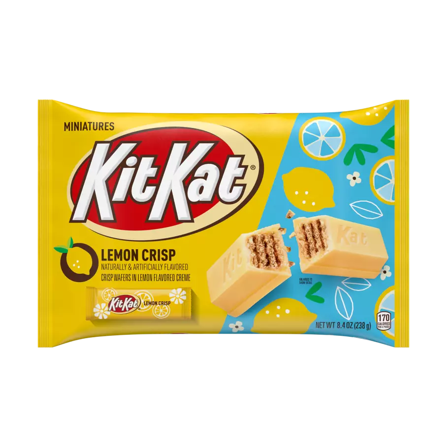 KIT KAT® Easter Lemon Crisp Miniatures Candy Bars, 8.4 oz bag - Front of Package