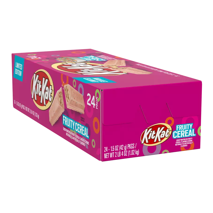 KIT KAT® Fruity Cereal Candy Bars, 1.5 oz, 24 count box - Front of Package