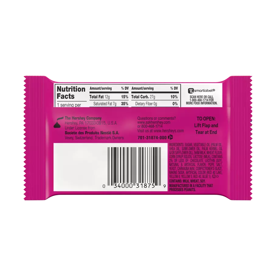 KIT KAT® Fruity Cereal Candy Bar, 1.5 oz - Back of Package