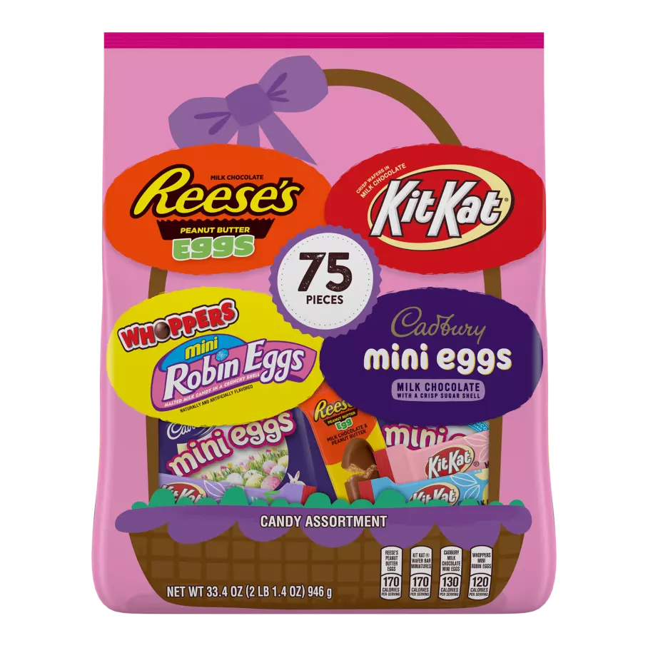 Hershey Easter Miniatures Assortment, 33.4 oz bag, 75 pieces - Front of Package