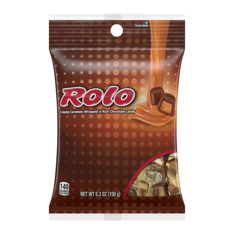 ROLO® Creamy Caramels in Rich Chocolate Candy, 5.3 oz bag - Front of Package