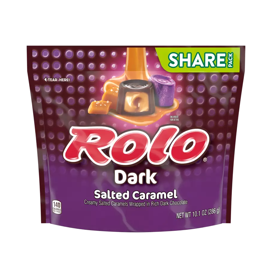 ROLO® Dark Salted Caramel in Rich Dark Chocolate Candy, 10.1 oz bag - Front of Package