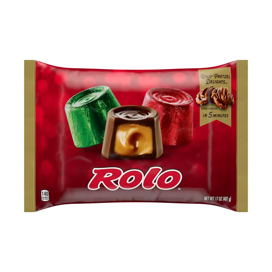 ROLO® Holiday Creamy Caramels in Rich Chocolate Candy, 17 oz bag - Front of Package