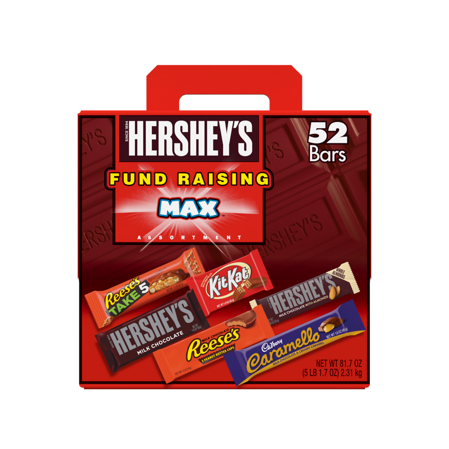 Hershey Fund Raising Max Assortment, 81.7 oz box, 52 bars