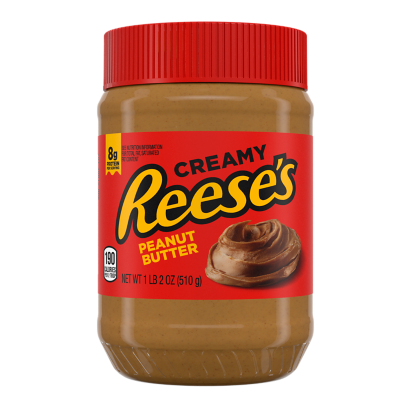 REESE'S Creamy Peanut Butter, 18 oz jar