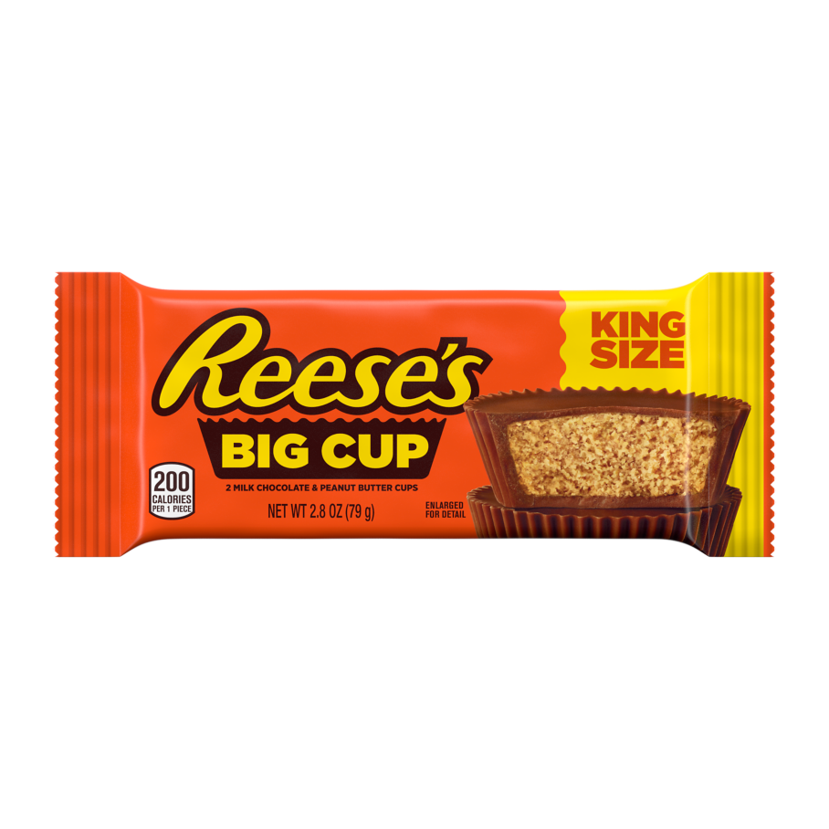 REESE'S Big Cup Milk Chocolate King Size Peanut Butter Cups, 2.8 oz - Front of Package