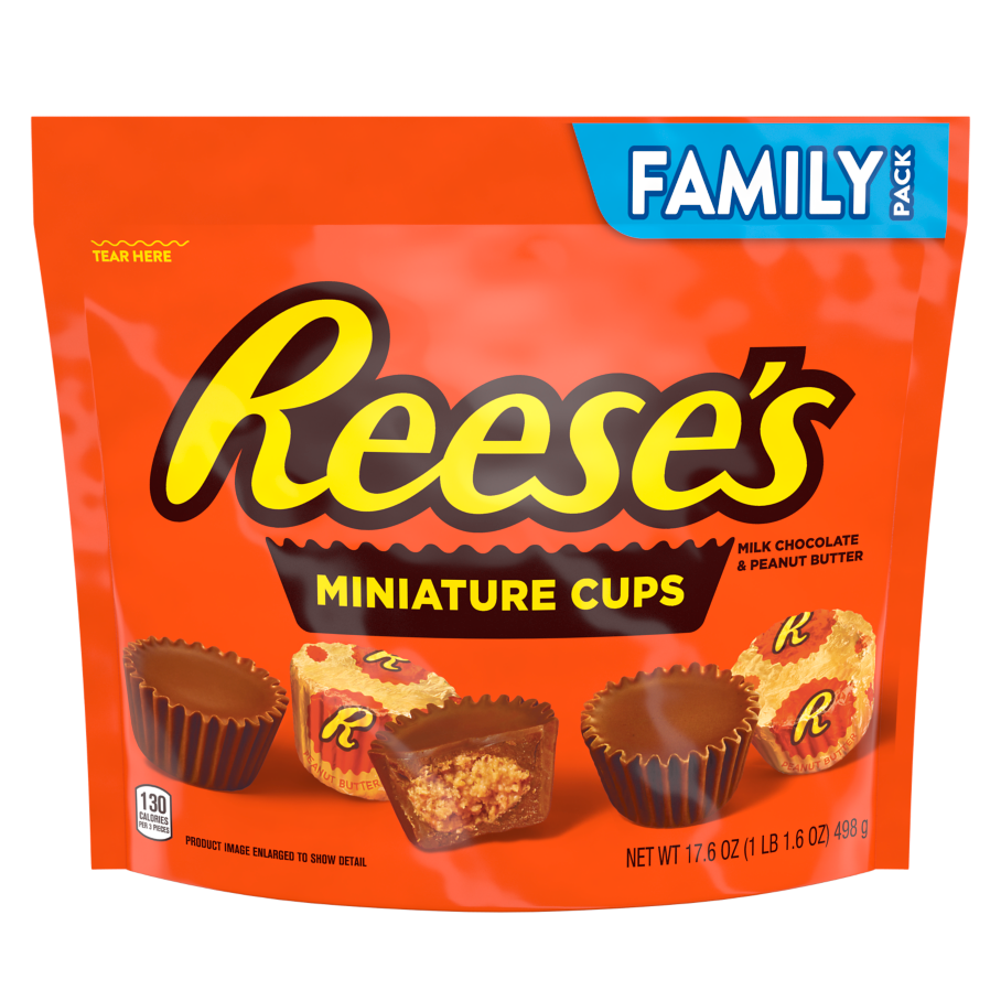 REESE'S Miniatures Milk Chocolate Peanut Butter Cups, 17.6 oz bag - Front of Package