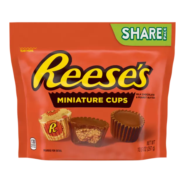 REESE'S Miniatures Milk Chocolate Peanut Butter Cups, 10.5 oz bag - Front of Package