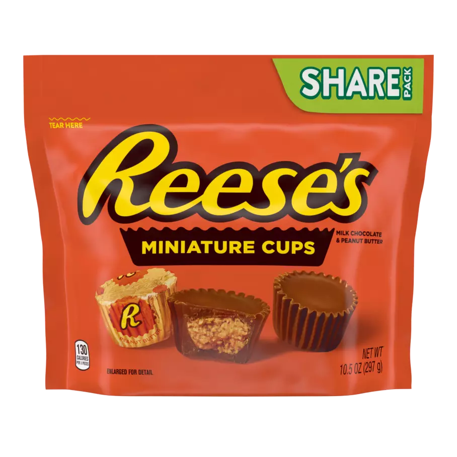 REESE'S Miniatures Milk Chocolate Peanut Butter Cups, 10.5 oz bag - Front of Package