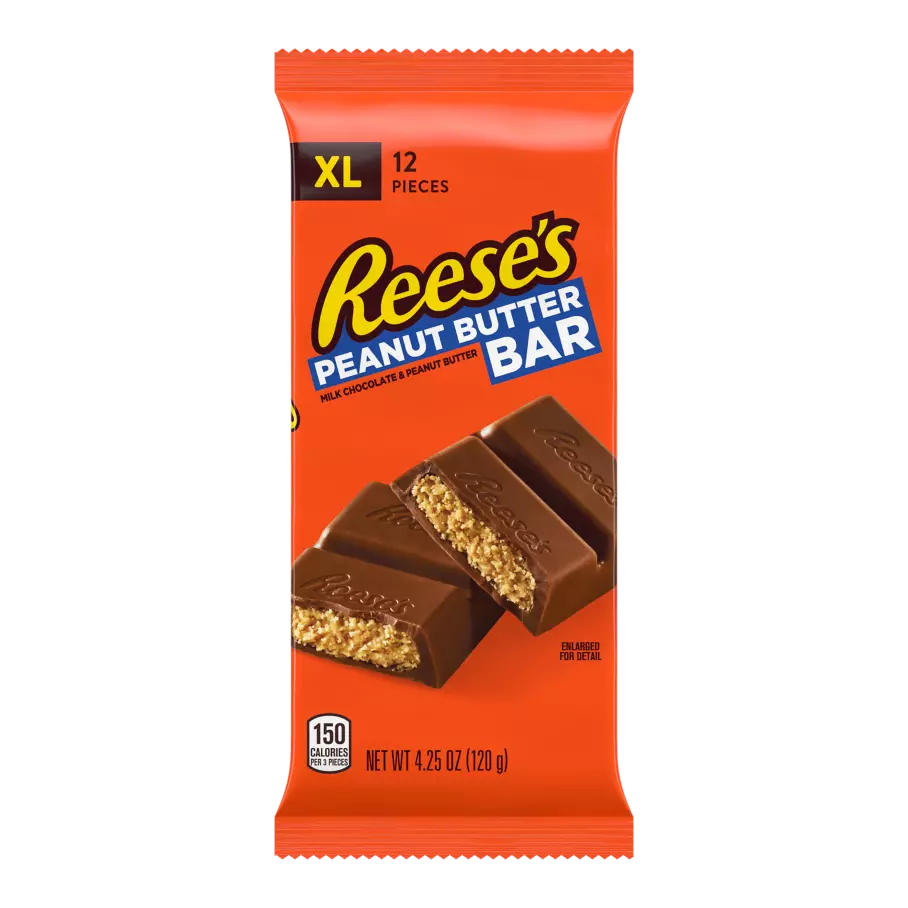 REESE'S Milk Chocolate Peanut Butter XL Candy Bar, 4.25 oz - Front of Package