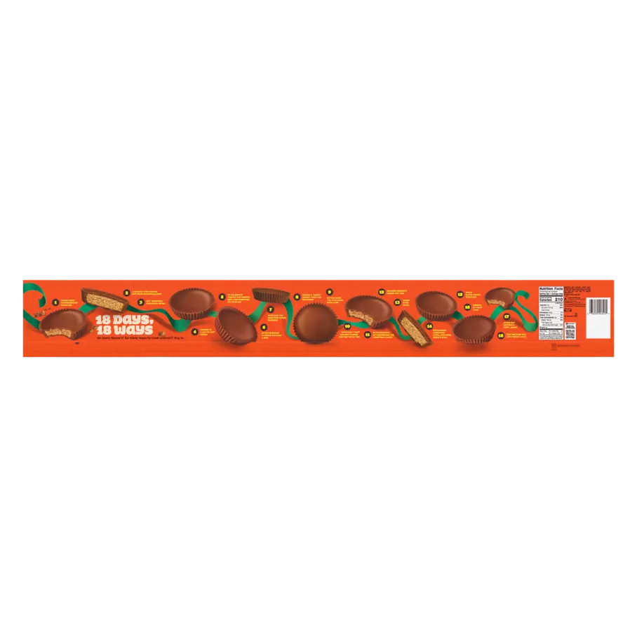 REESE'S Holiday Milk Chocolate Peanut Butter Cups, 27 oz, 18 count yardstick - Back of Package