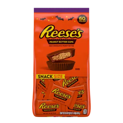 REESE'S Halloween Milk Chocolate Snack Size Peanut Butter Cups, 33