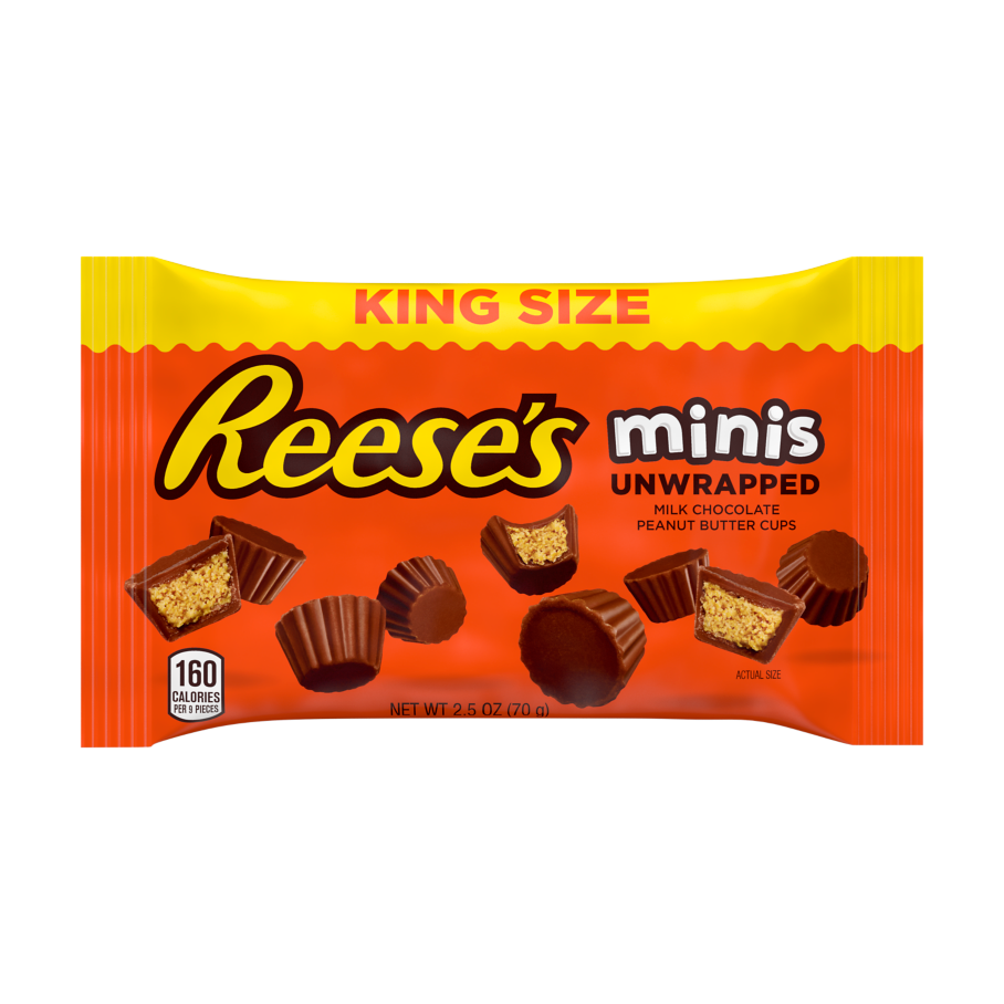 Reeses Minis Milk Chocolate King Size Peanut Butter Cups 25 Oz Bag 