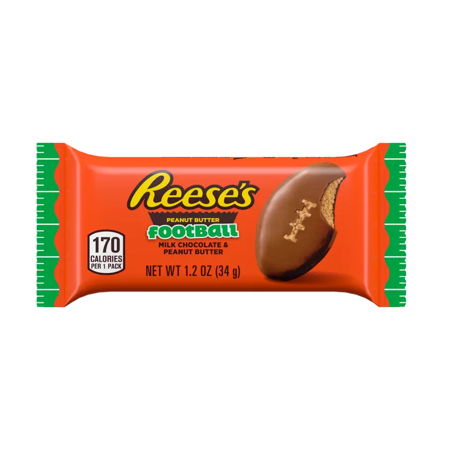 REESE'S Milk Chocolate Peanut Butter Football, 1.2 oz - Front of Package