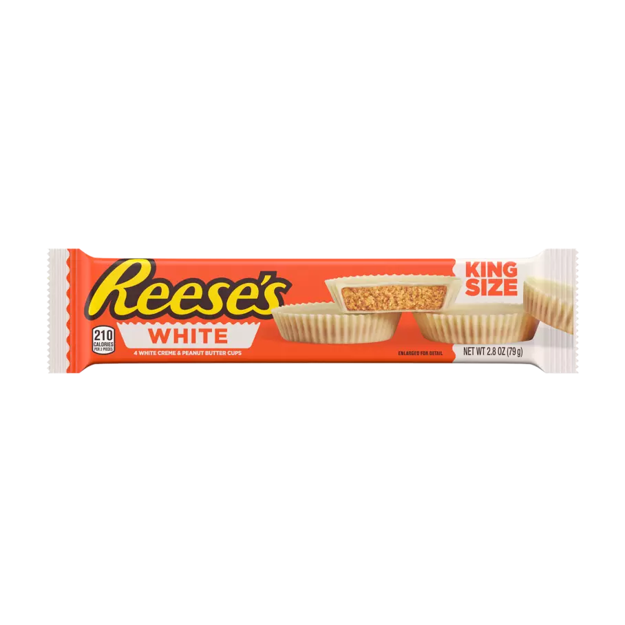 REESE'S White Creme King Size Peanut Butter Cups, 2.8 oz - Front of Package