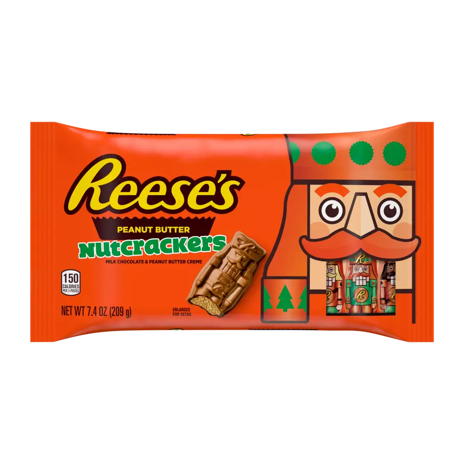 REESE'S Milk Chocolate Peanut Butter Nutcrackers, 7.4 oz bag - Front of Package