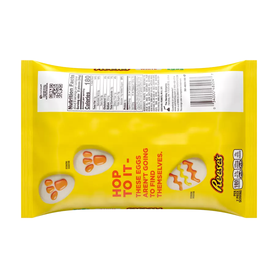 REESE'S White Creme Peanut Butter Snack Size Eggs, 9.6 oz bag - Back of Package