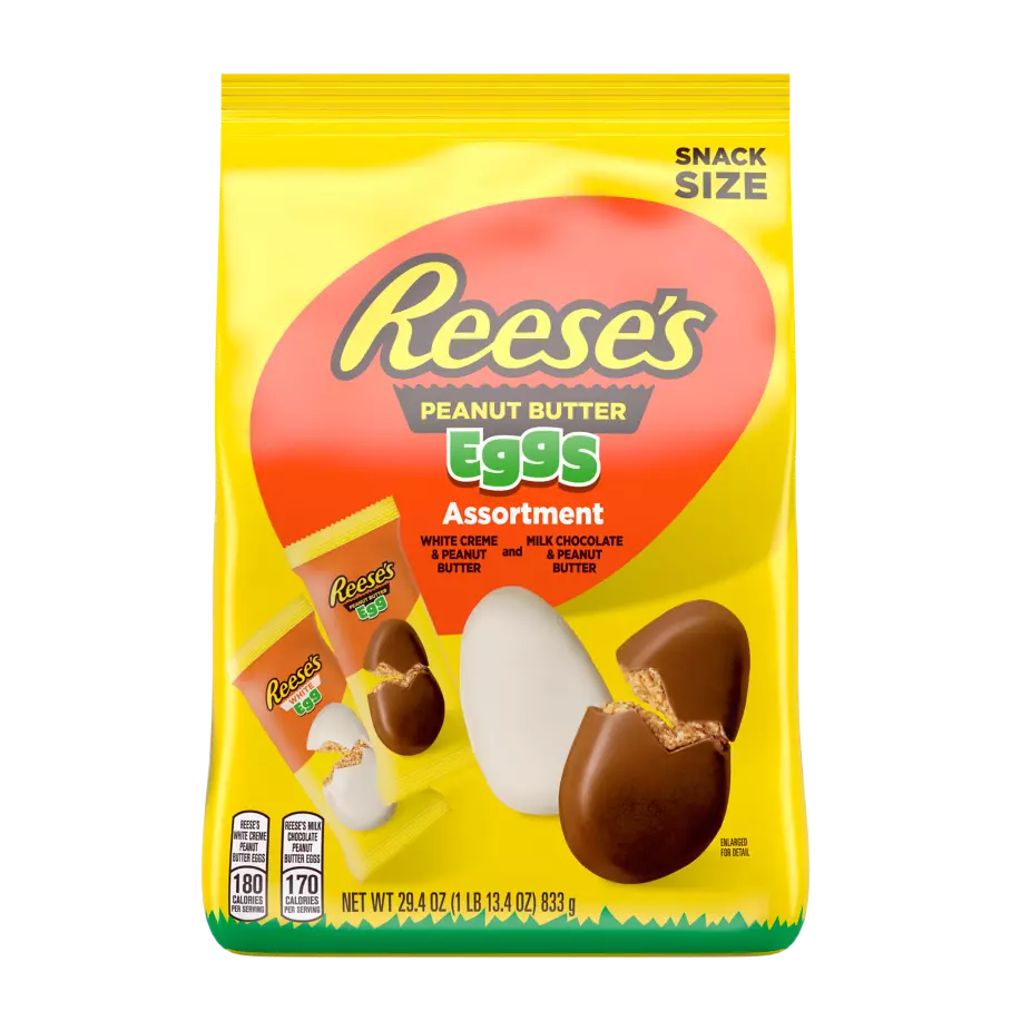 REESE'S Peanut Butter Snack Size Eggs Assortment, 29.4 oz bag - Front of Package