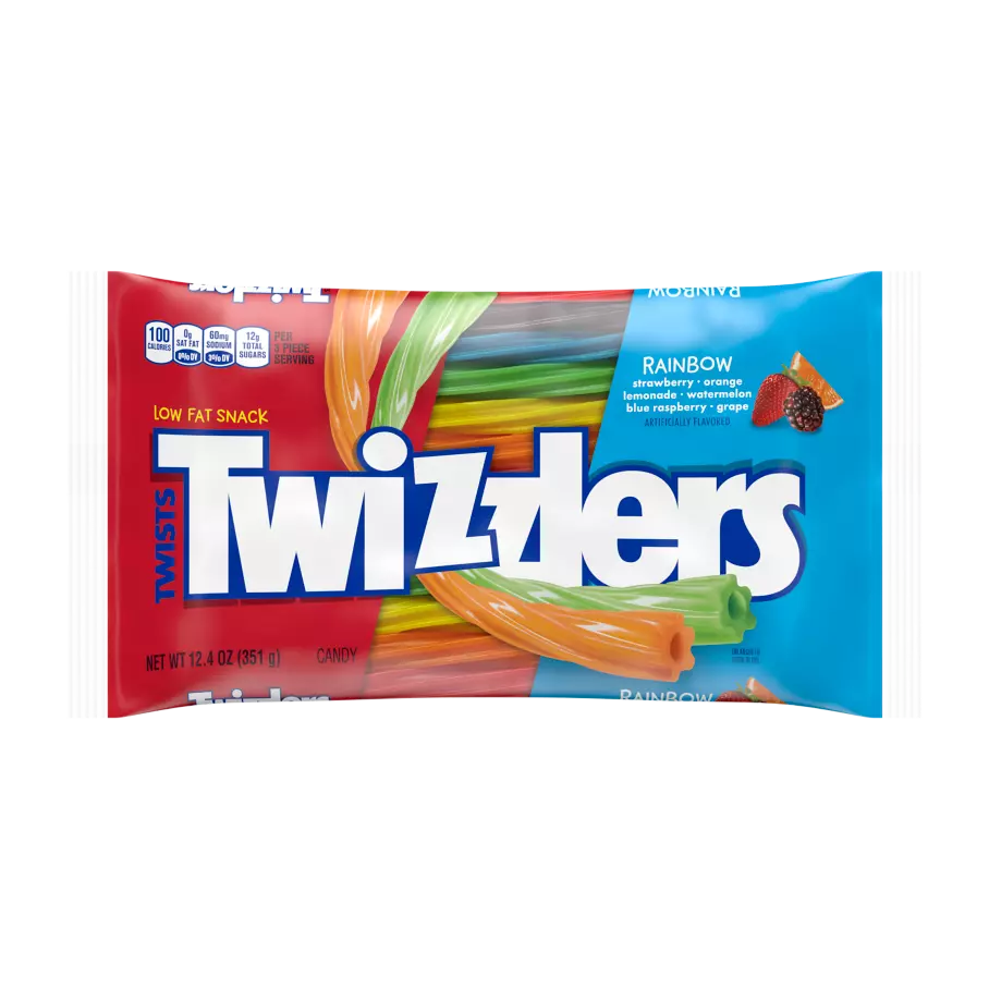TWIZZLERS Twists Rainbow Candy, 12.4 oz bag - Front of Package
