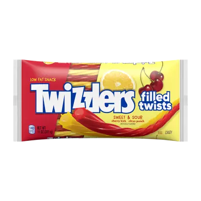 TWIZZLERS Filled Twists Sweet Sour Candy 11 oz bag