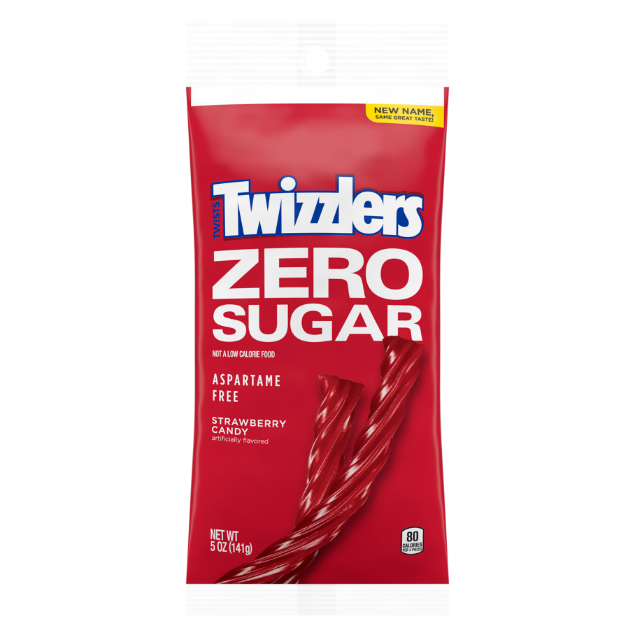 TWIZZLERS Zero Sugar Strawberry Flavored Twists, 5 oz bag