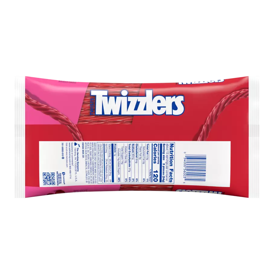 TWIZZLERS Twists Cherry Flavored Candy, 16 oz bag - Back of Package