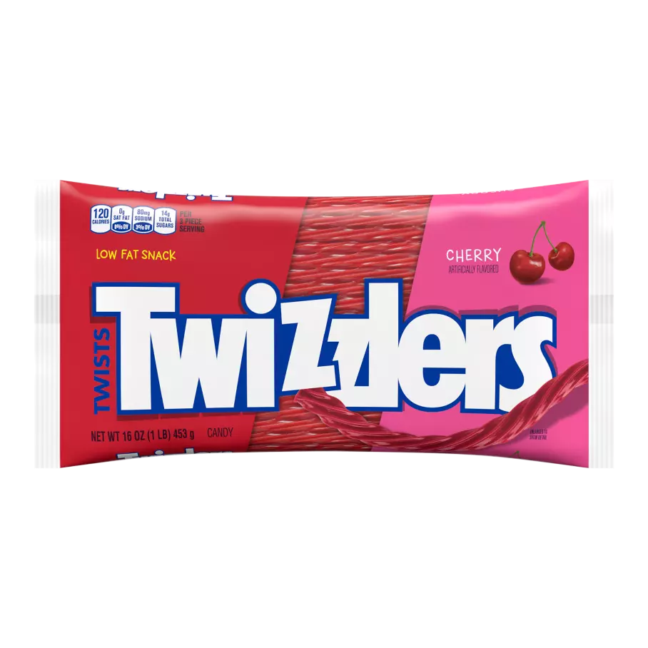 TWIZZLERS Twists Cherry Flavored Candy, 16 oz bag - Front of Package