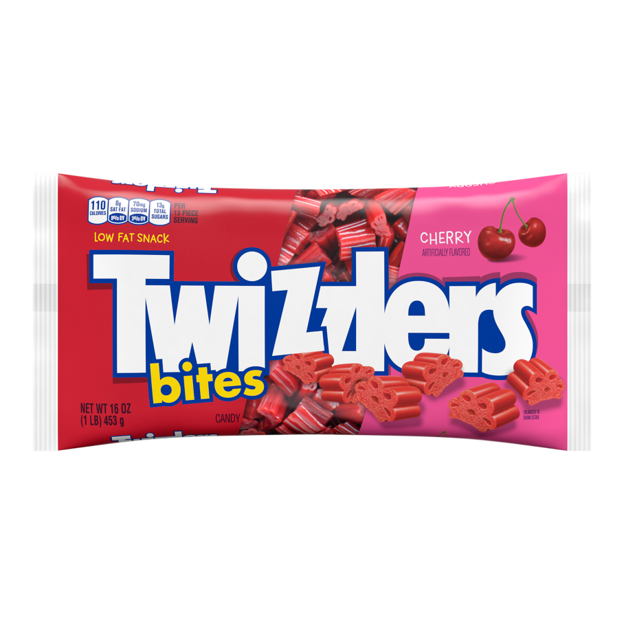 TWIZZLERS Bites Cherry Flavored Candy, 16 oz bag - Front of Package