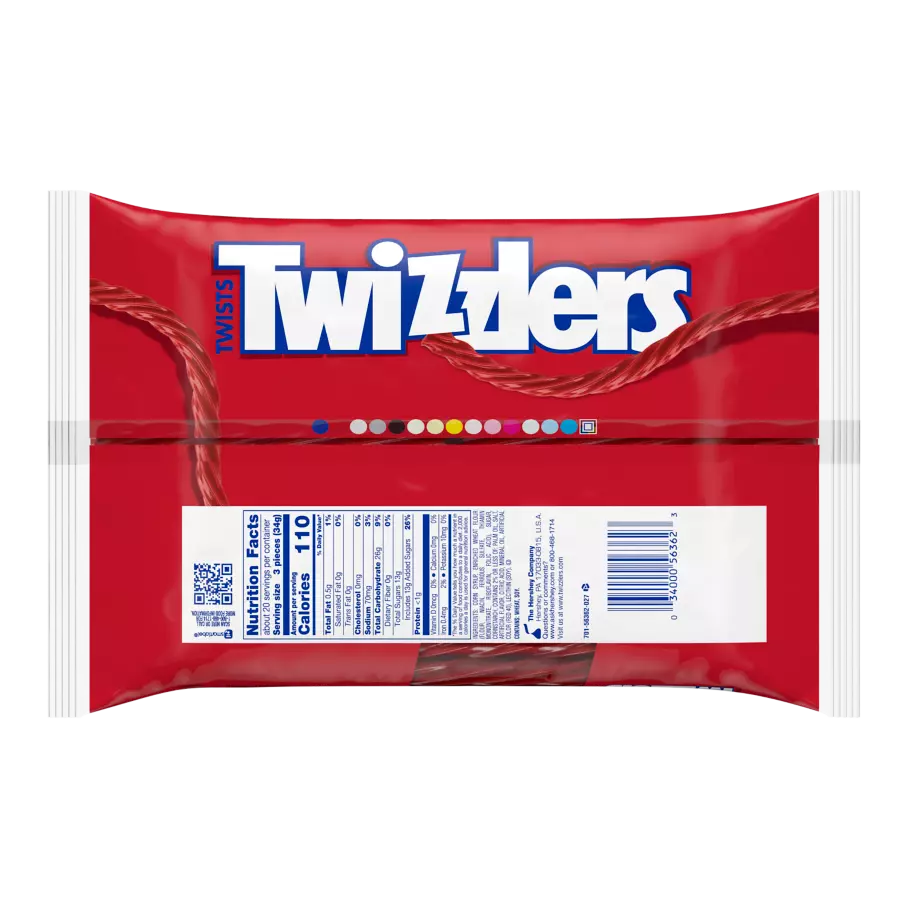 TWIZZLERS Twists Strawberry Flavored Candy, 24 oz bag - Back of Package